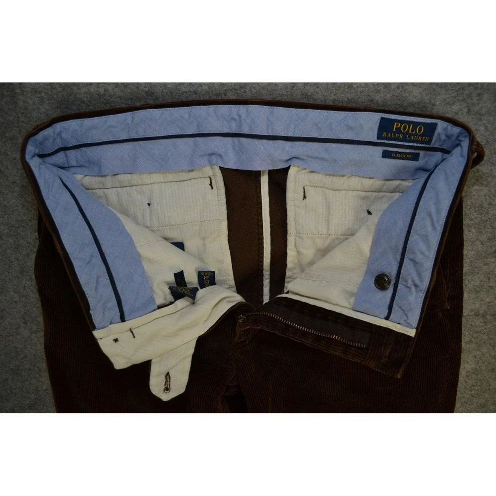 Polo‎ Ralph Lauren Corduroy Pants Mens 32x29 Brown Classic Fit Stretch Chinos